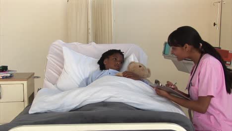 animation of a female doctor examining a boy