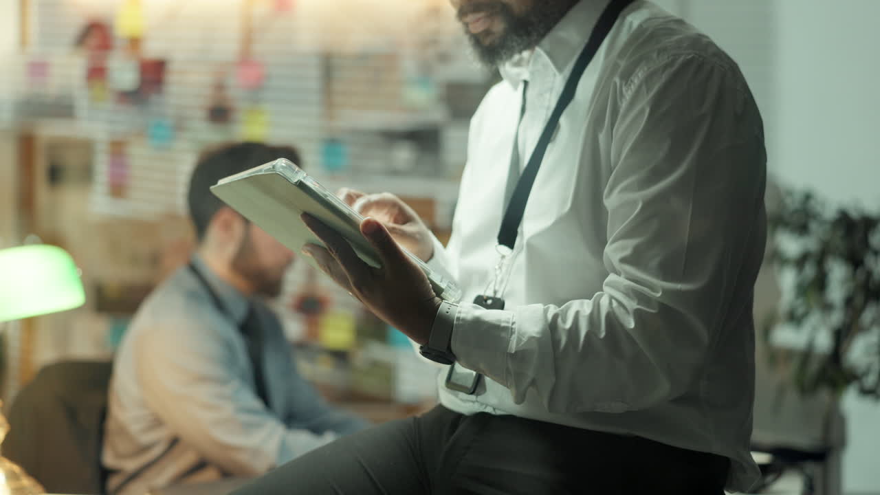 An office scene with men working