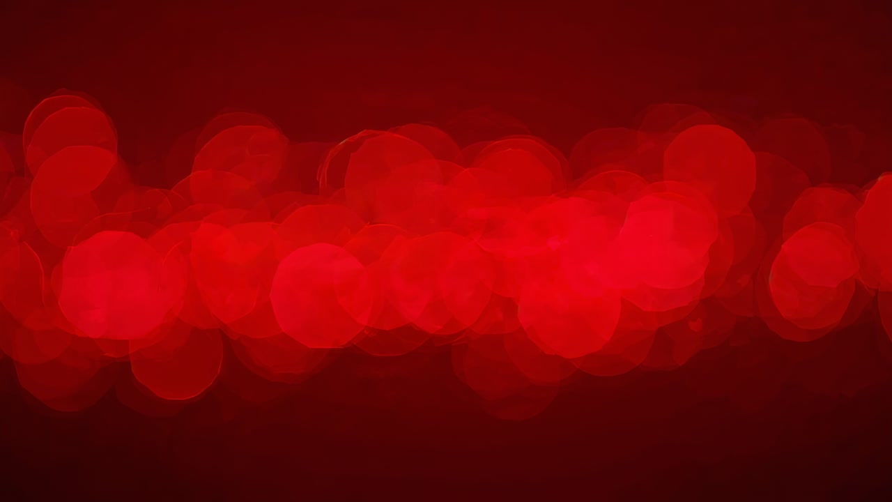 Loop starting, horizontal defocused red bokeh band pulsing in dark red backdrop, lens blur