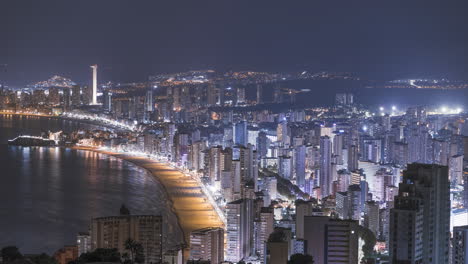 benidorm playa noche timelapse 4k