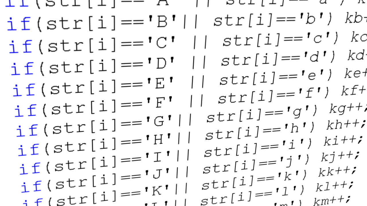 Source code on the monitor screen. Source code