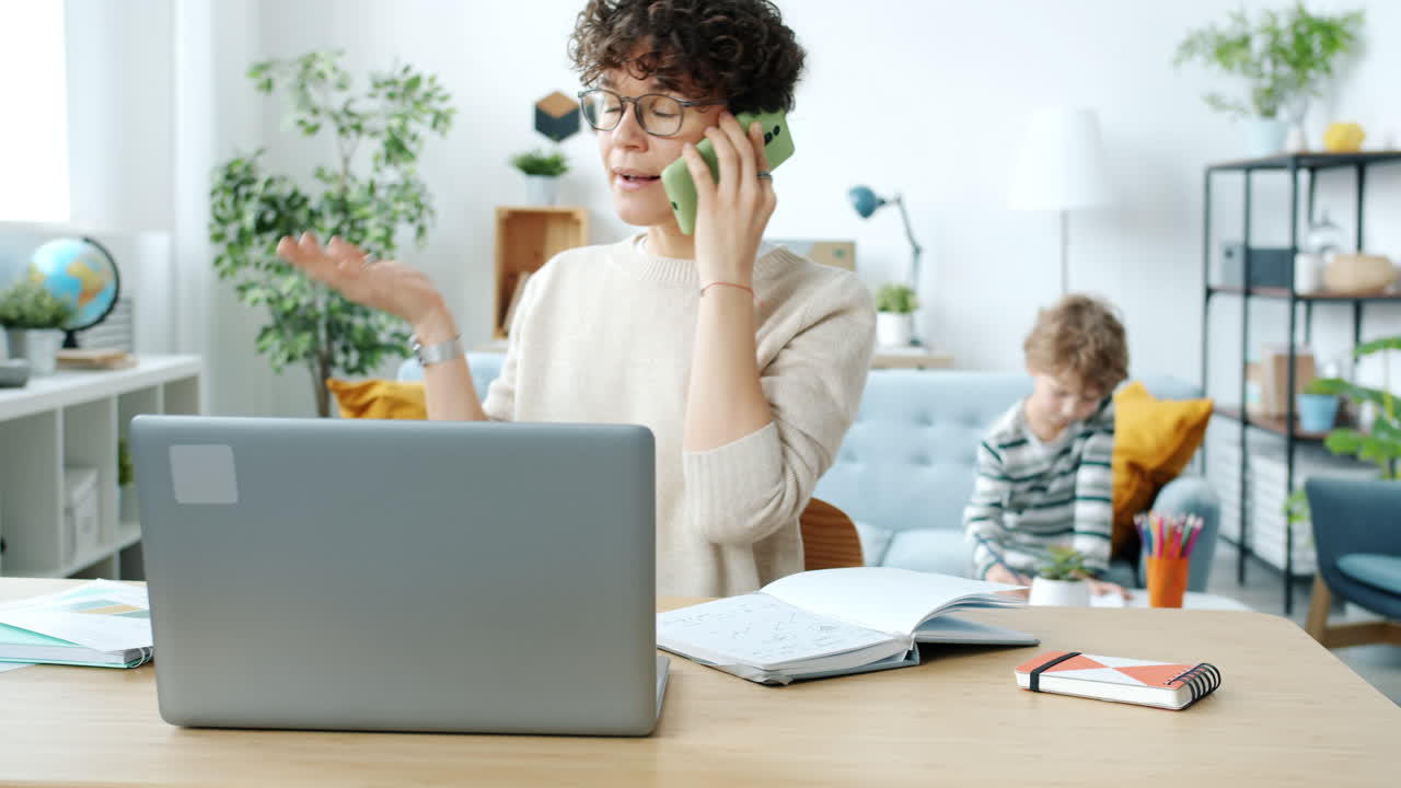 Working Mom with Child at Home