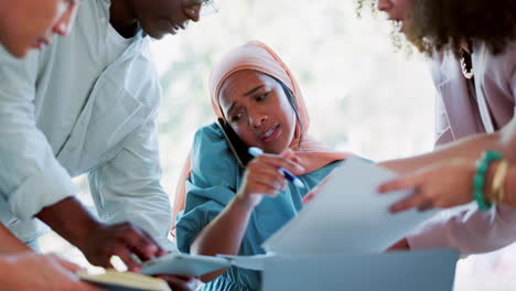 muslim business woman, multitasking