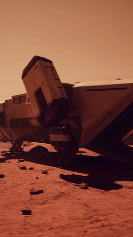 una nave espacial aterrizando en marte