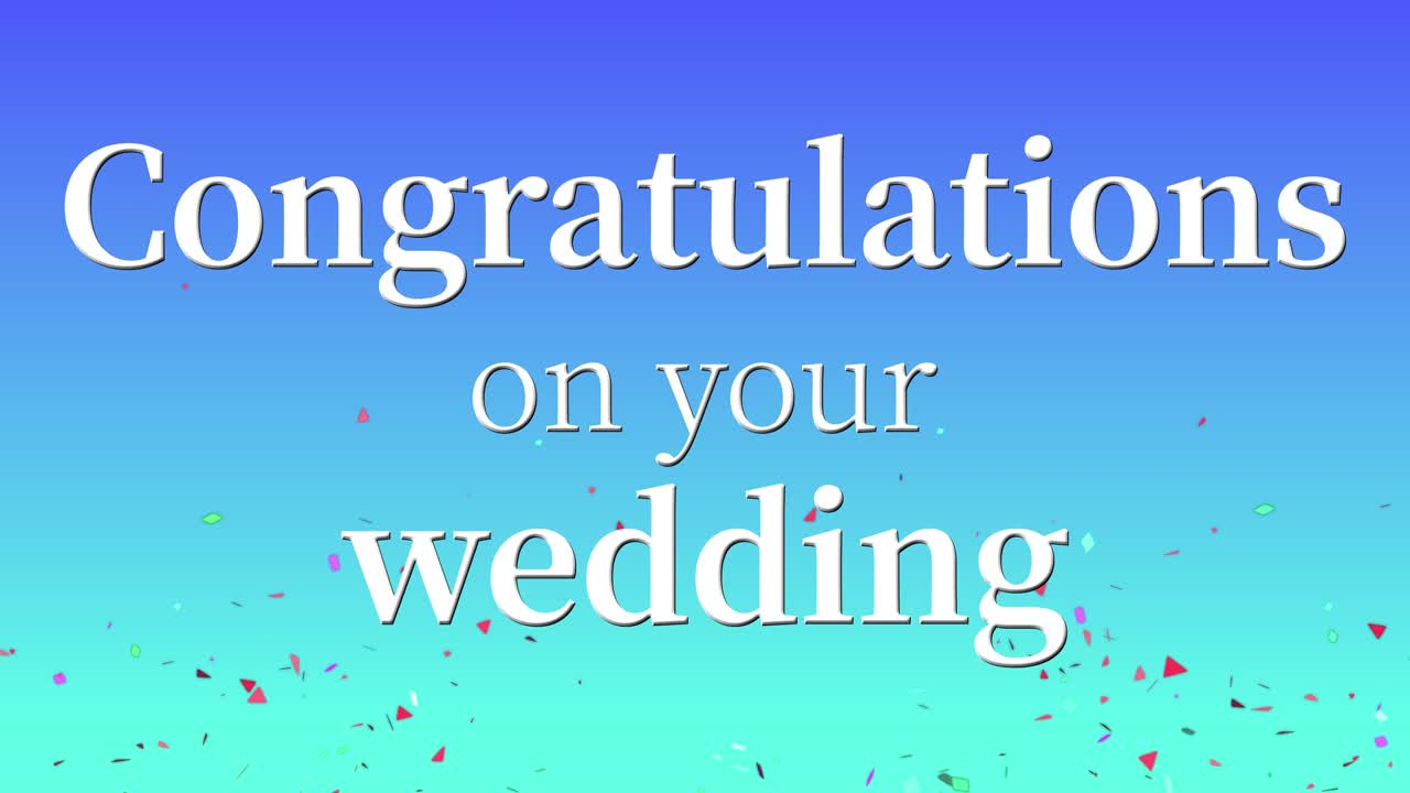 Congratulations on your wedding message text animation motion graphics