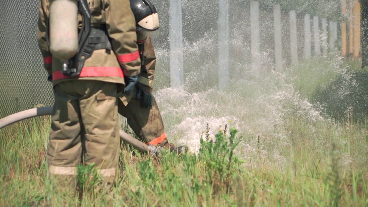ejercicio de entrenamiento de bomberos