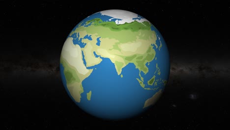 animation of a globe zooming into mumbai, india