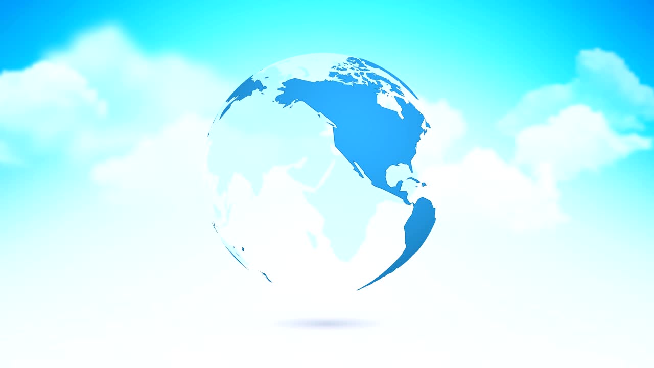 추상적인 파란 지구, 구름과 함께 지구 행성, 하늘 주제