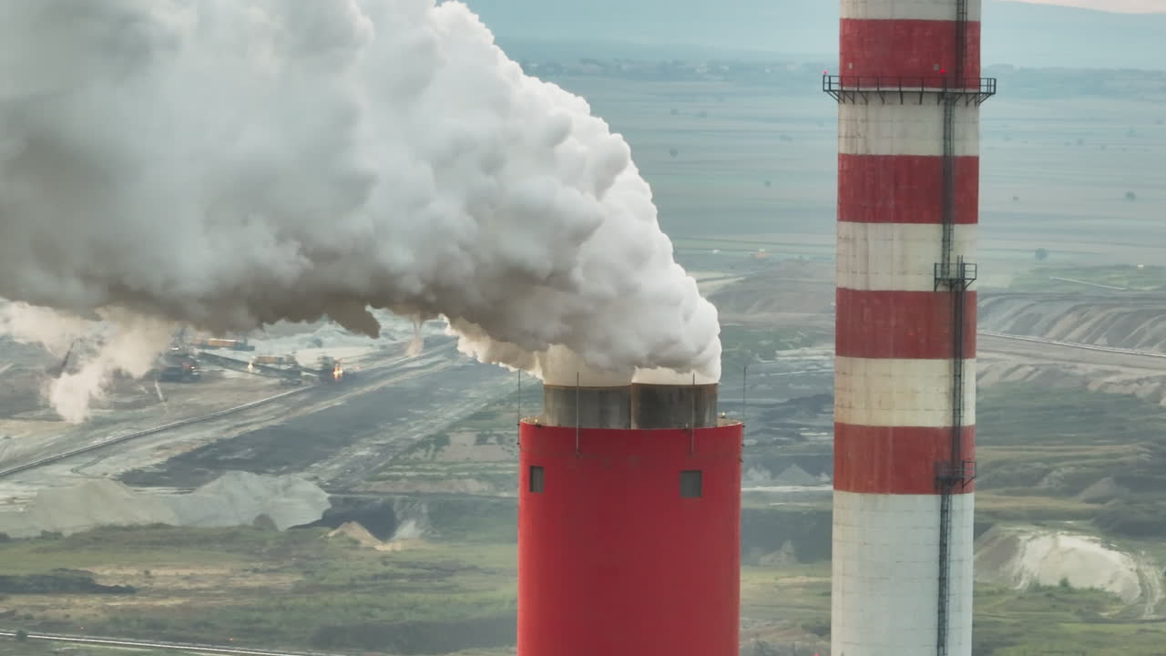 연기가 방출되는 발전소