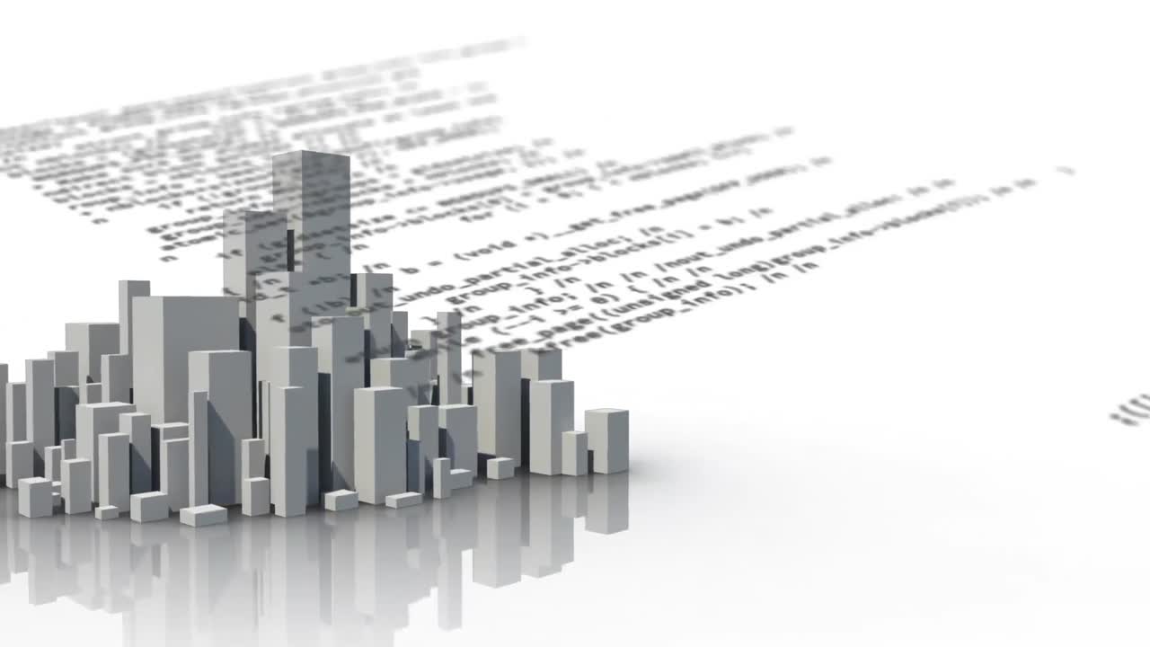 animación del procesamiento de datos científicos sobre un fondo blanco