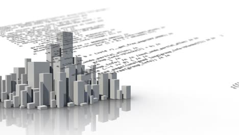 animation of scientific data processing on white background