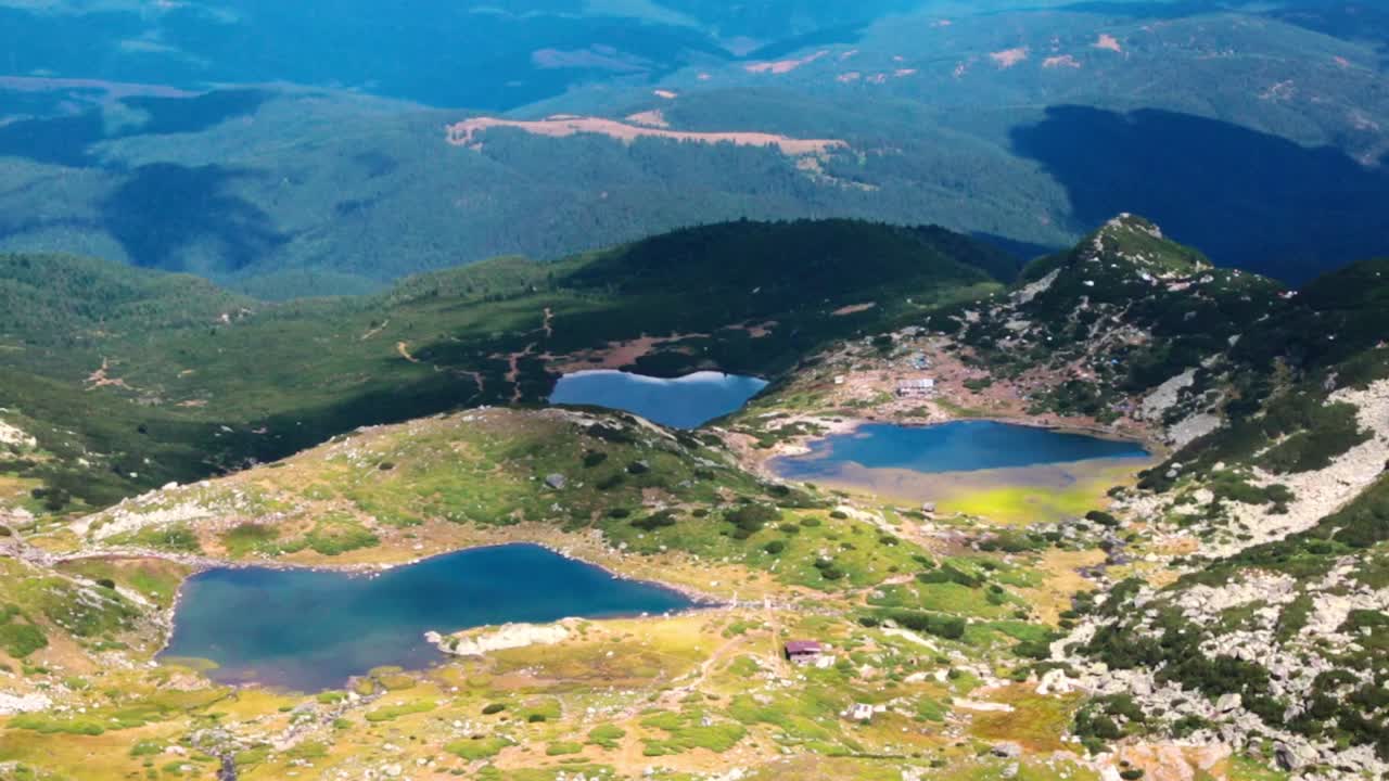 View of lakes in Rila mountain on a summer day