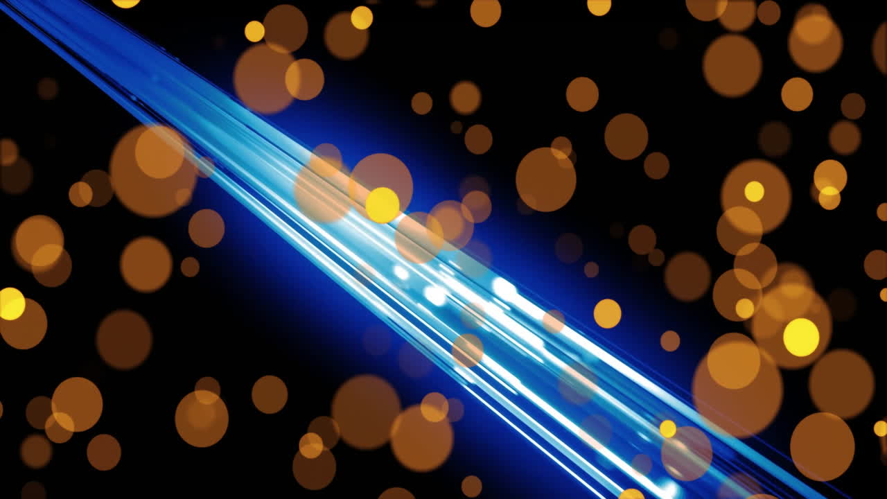 Animation of yellow spots over neon blue trails