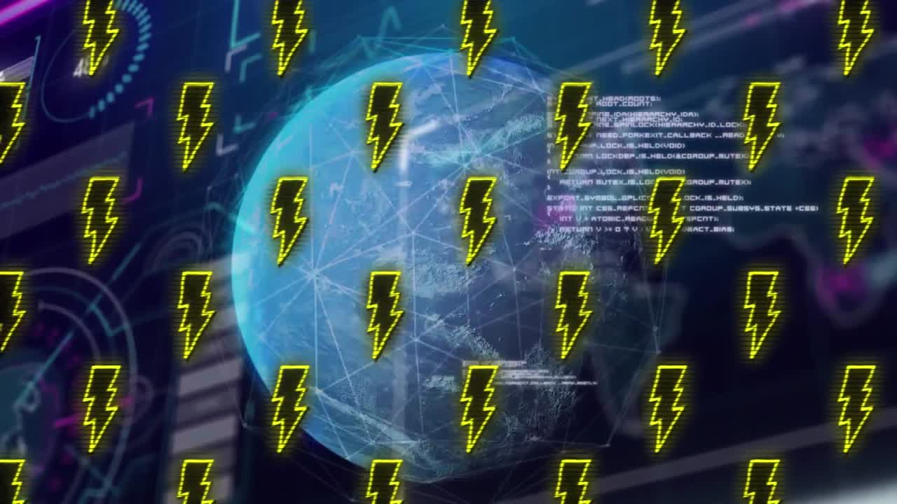 анимация глобуса, вспышки и обработка данных