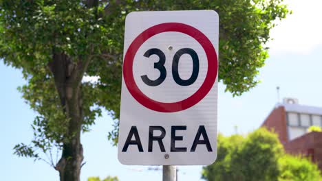 30-kilometer-per-hour-road-sign,-Australia