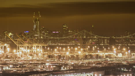 the glowing night lights of san francisco, california from sunset to sundown time lapse