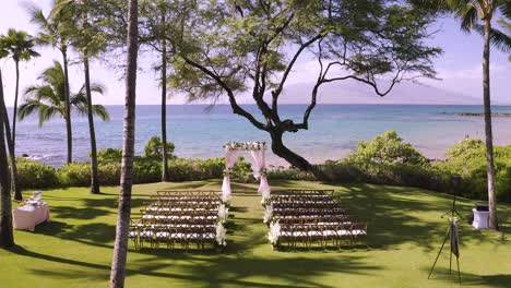 beautiful aerial ocean wedding ceremony venuedecor maui hawaii