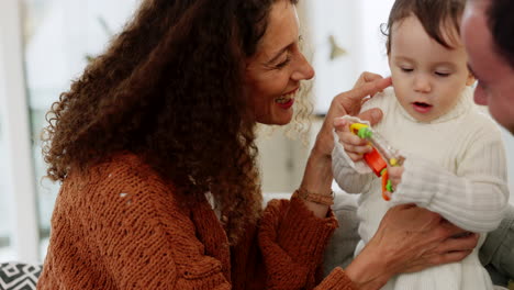 family, parents and baby with love