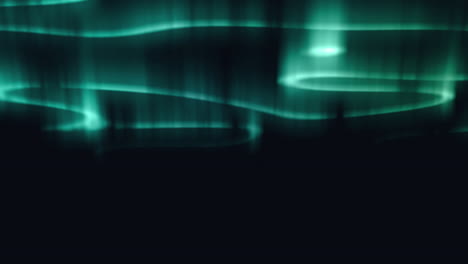 animación de aurora boreal senderos brillantes en azul sobre el paisaje por la noche