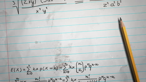 fórmula matemática de primer plano y elementos en el papel 1