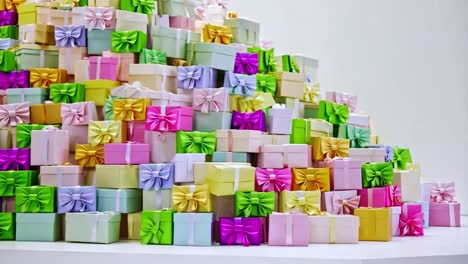 pile of colorful gift boxes