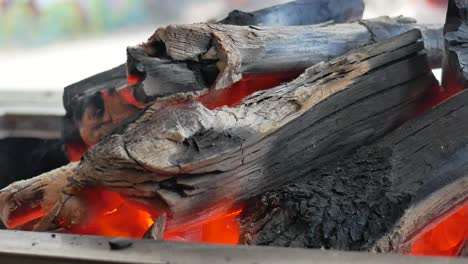 burning charcoal