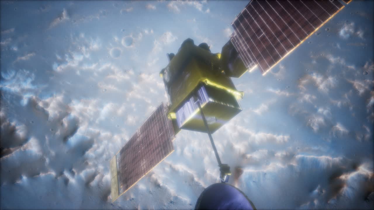 화성 행성을 공전하는 지구 측정기