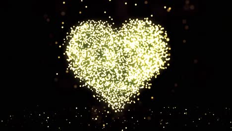 un corazón dorado resplandeciente