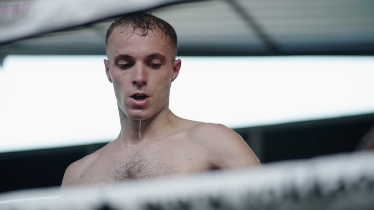Male Boxer Sweating in the Ring