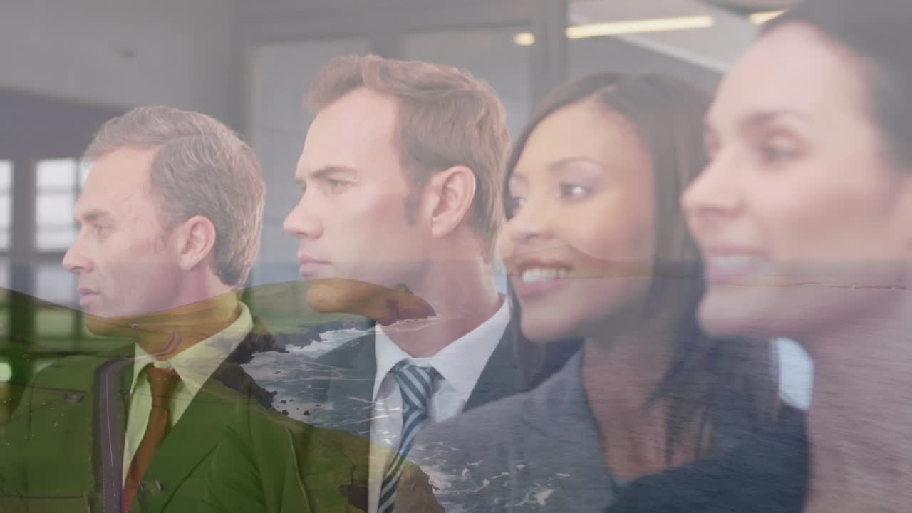 다양한 사업가들에 대한 풍경의 애니메이션