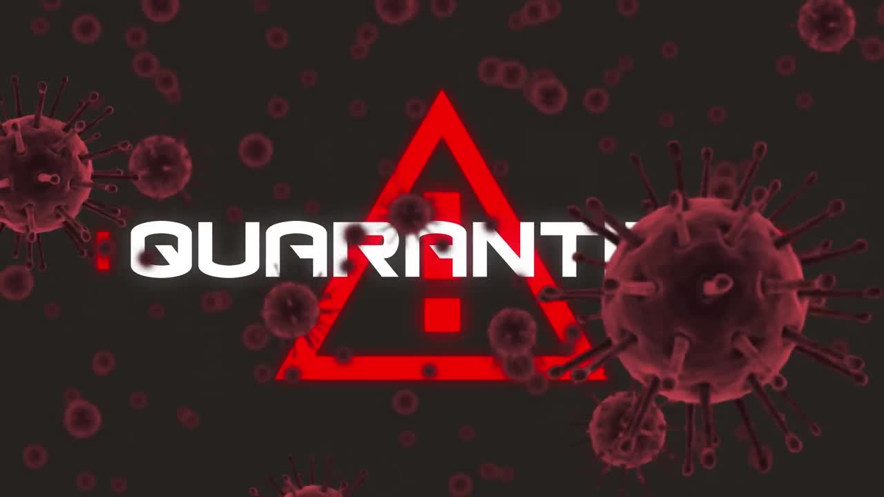 코로나19 세포 위의 격리 텍스트의 애니메이션