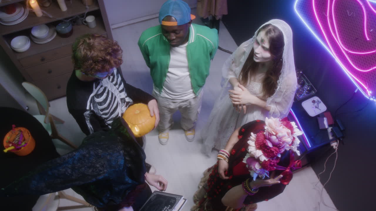 Halloween Party with Friends in Costume