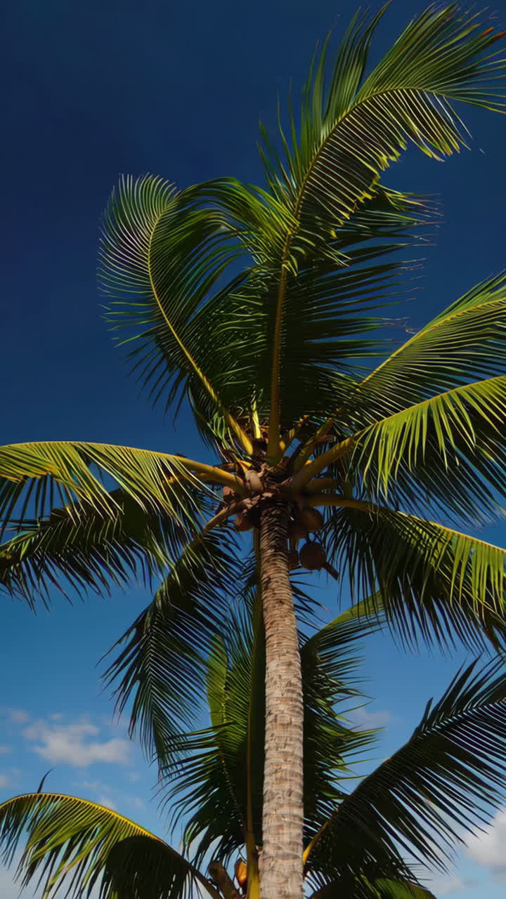 Palm Trees against a vibrant blue sky