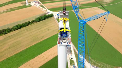 construction of wind turbine on field