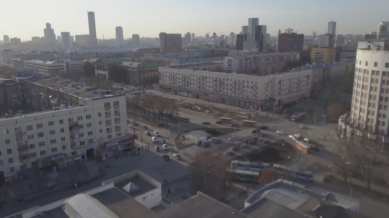 도시 교차로 의 공중 사진