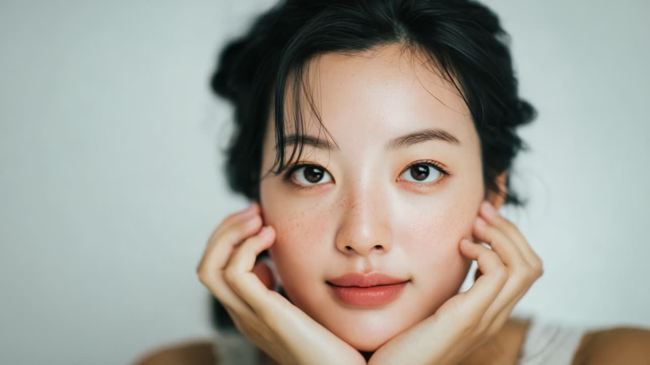 Captivating Beauty: A Portrait Series that Showcases the Elegance and Natural Charm of a Young Woman with Graceful Features and Expressive Eyes