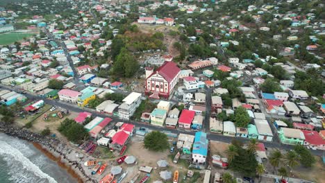 tropical vibrant town in saint lucia, east coast