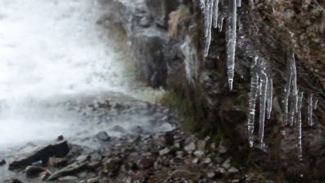 kegety waterfall in winter near the ala-too range near kegety river a great day hike past tokmok from bishek