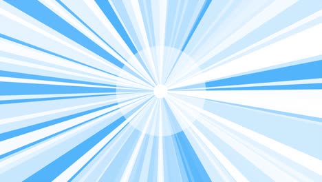 white sunburst starburst rays background. rotating sun ray animation background. animated shining sun against bright blue sky