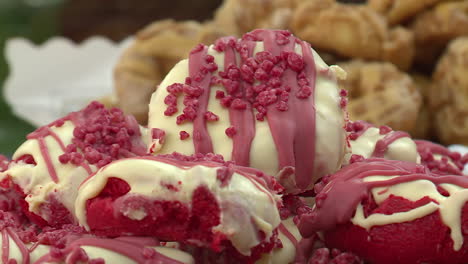 delicious chocolate covered red velvet cookies with raspberry