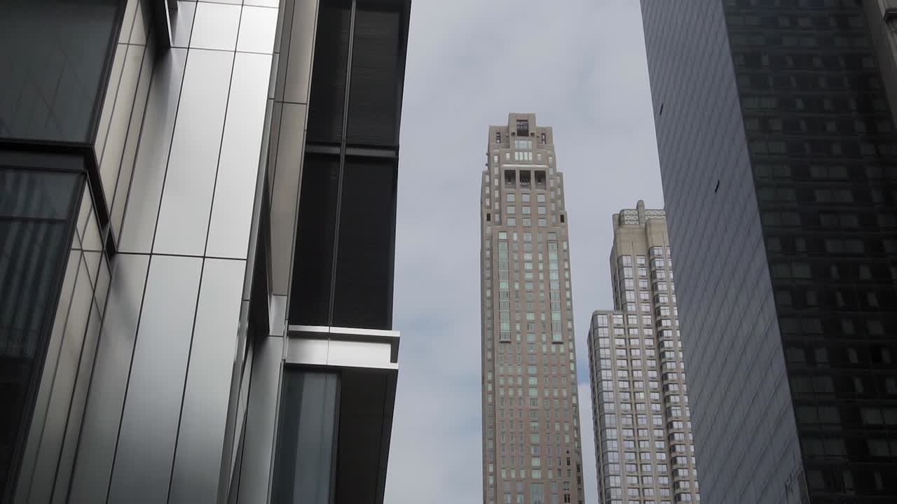 New York buildings, finance concept. Daylight