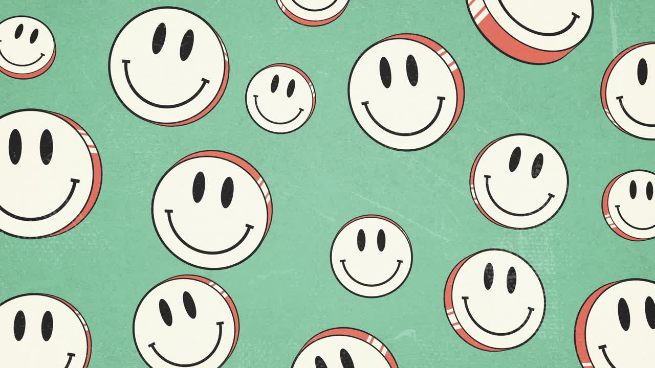 Motivo con faccina sorridente in stile retrò