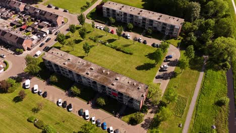 aerial view of residential area in the netherlands