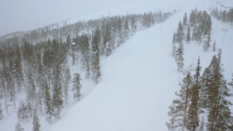 滑雪者在芬蘭山脈的滑雪場上滑雪