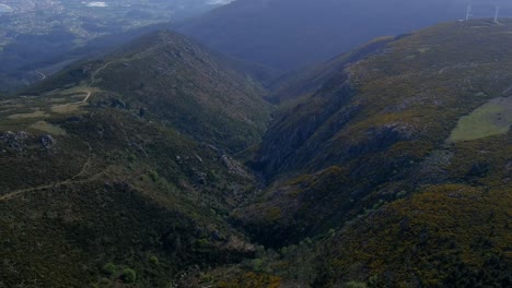 Aerial-Flying-Over-Valley-View-In-Foothills-Of-Miradoiro-da-Curota