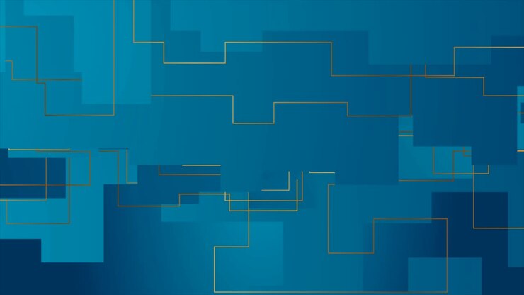 Black geometric motion background with golden lines