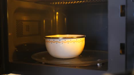 microondas con un cuenco