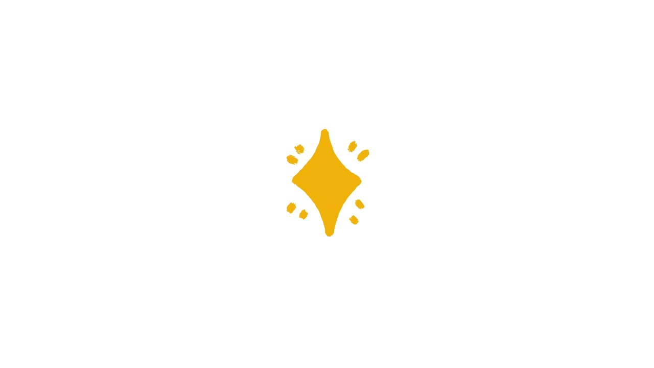Animated Yellow Sparkle Icon on White Background