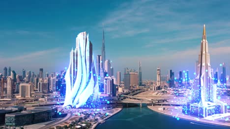 futuristic dubai cityscape with modern architecture