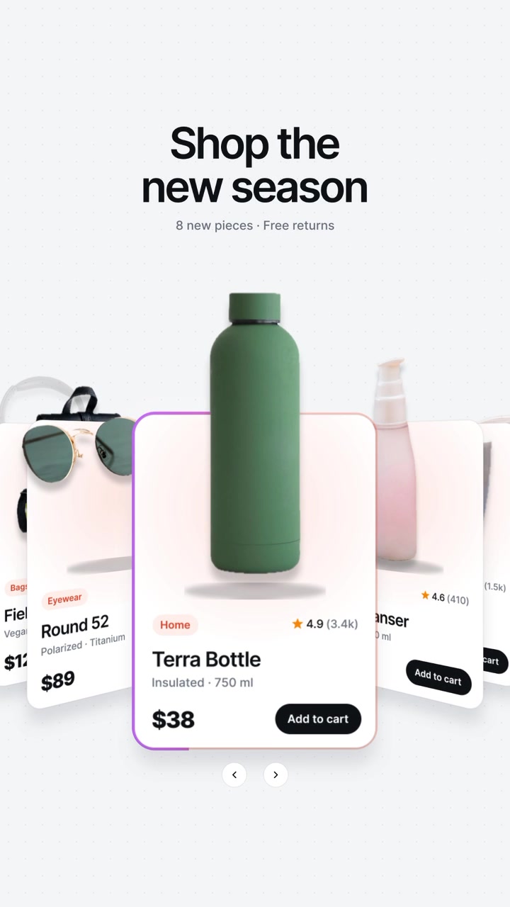 Carousel of Lifestyle Products in an Online Store Interface